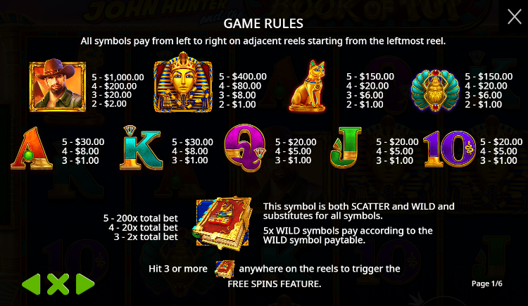John Hunter & The Book Of Tut (Pragmatic Play) Image 2